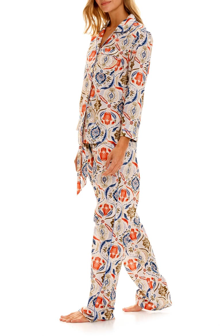 Emma Hamsa Blessing Cotton Pajamas, Alternate, color, BLUE