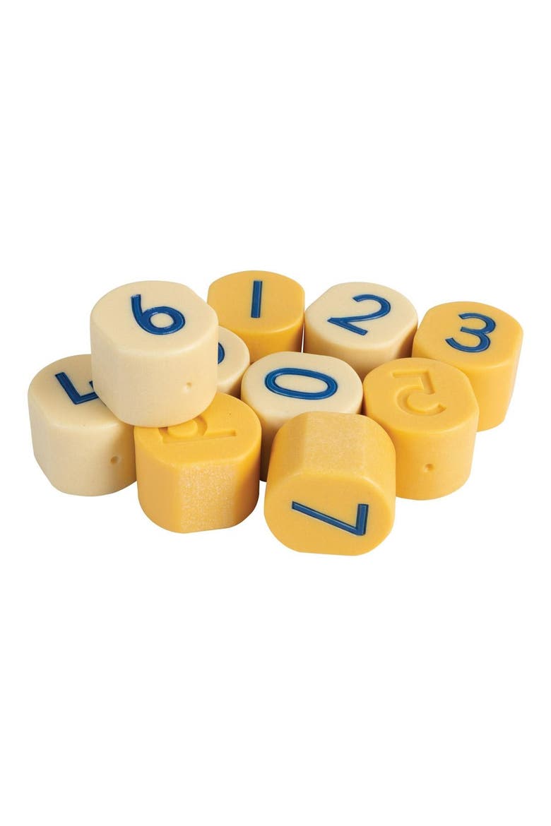 Number Stamping Stones - 10 pieces, Main, color, Multicolored