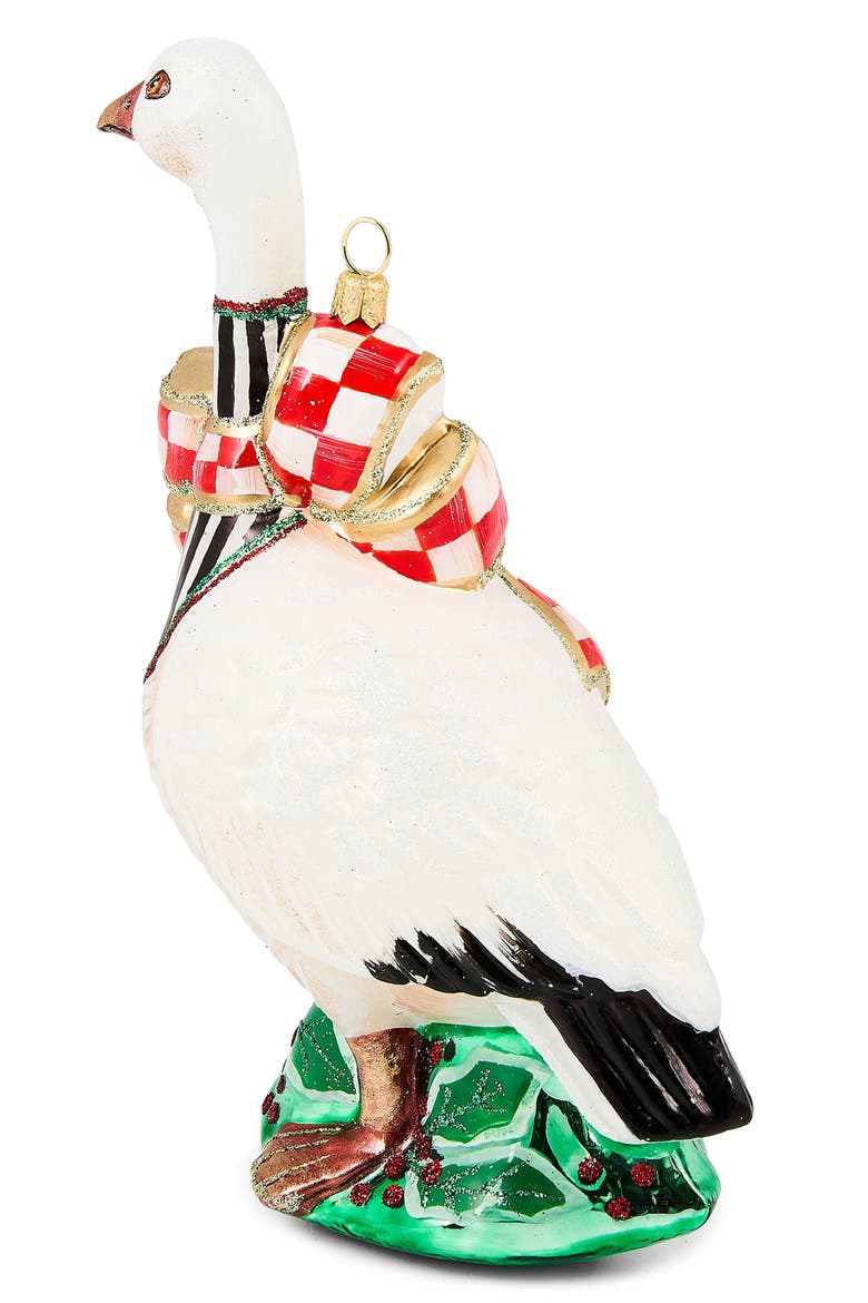 Check it Out Goose Glass Ornament, Alternate, color, WHITE