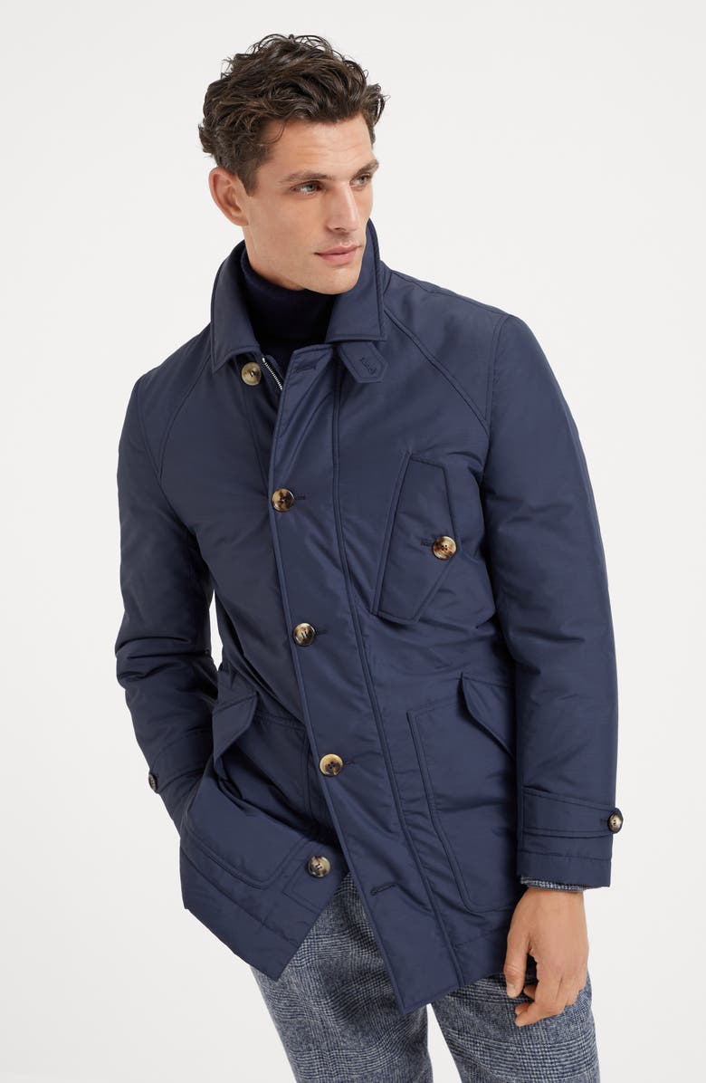 Brunello Cucinelli Virgin wool and silk techno poplin outerwear jacket with Thermore<sup>®</sup> padding, Alternate, color, 