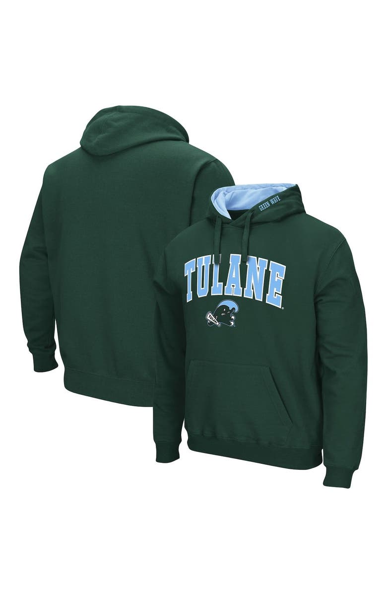 COLOSSEUM Men's Colosseum Green Tulane Green Wave Arch and Logo Pullover Hoodie, Main, color, Green