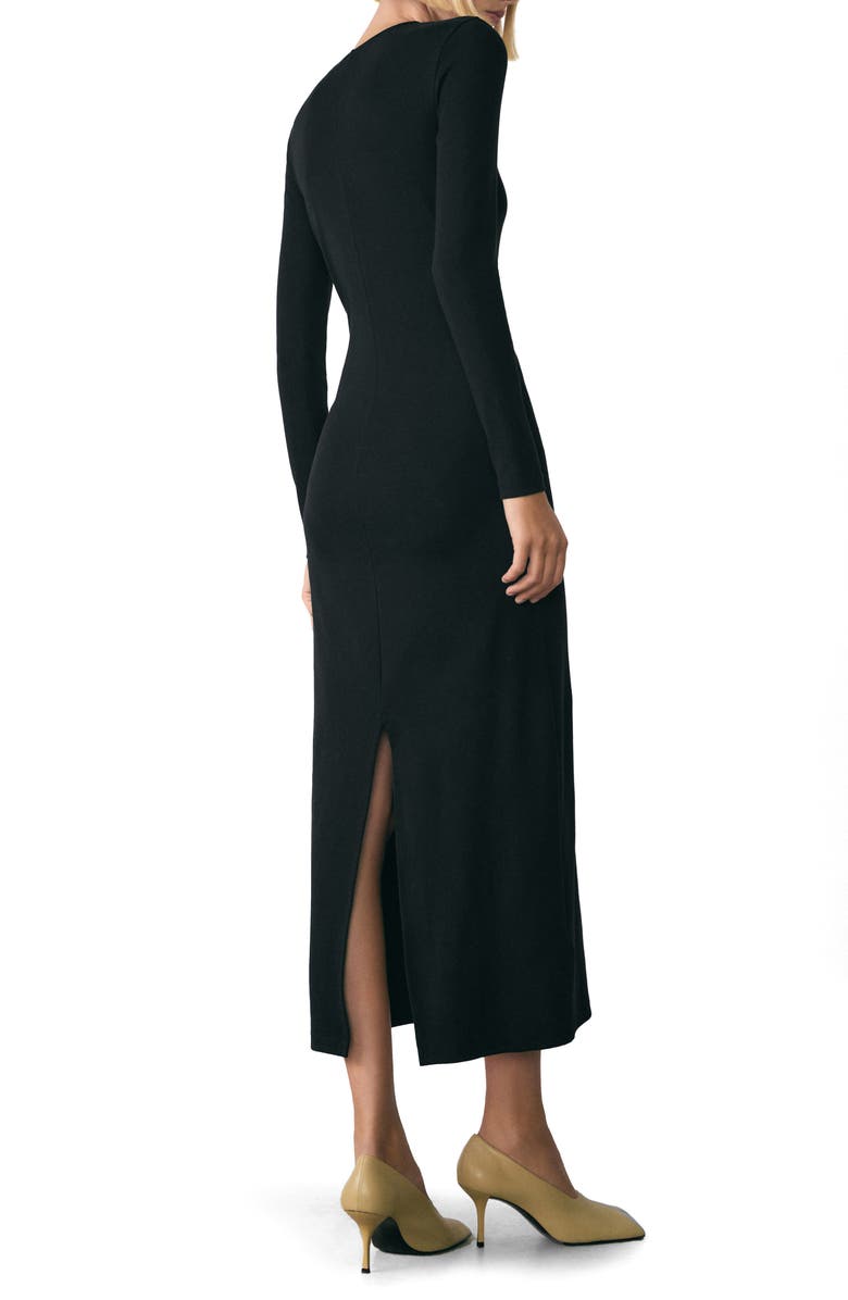 MANGO Basila Long Sleeve Stretch Cotton Midi Dress, Alternate, color,
