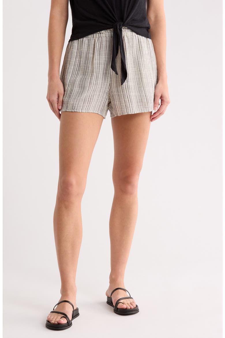 Ruffle Edge Stripe Shorts, Main, color, EZE SLUB STRIPE