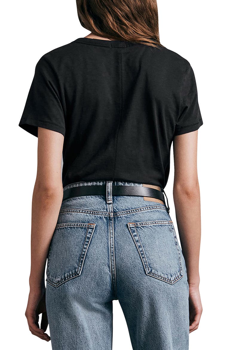 The Vee Slub Cotton T-Shirt, Alternate, color, BLK