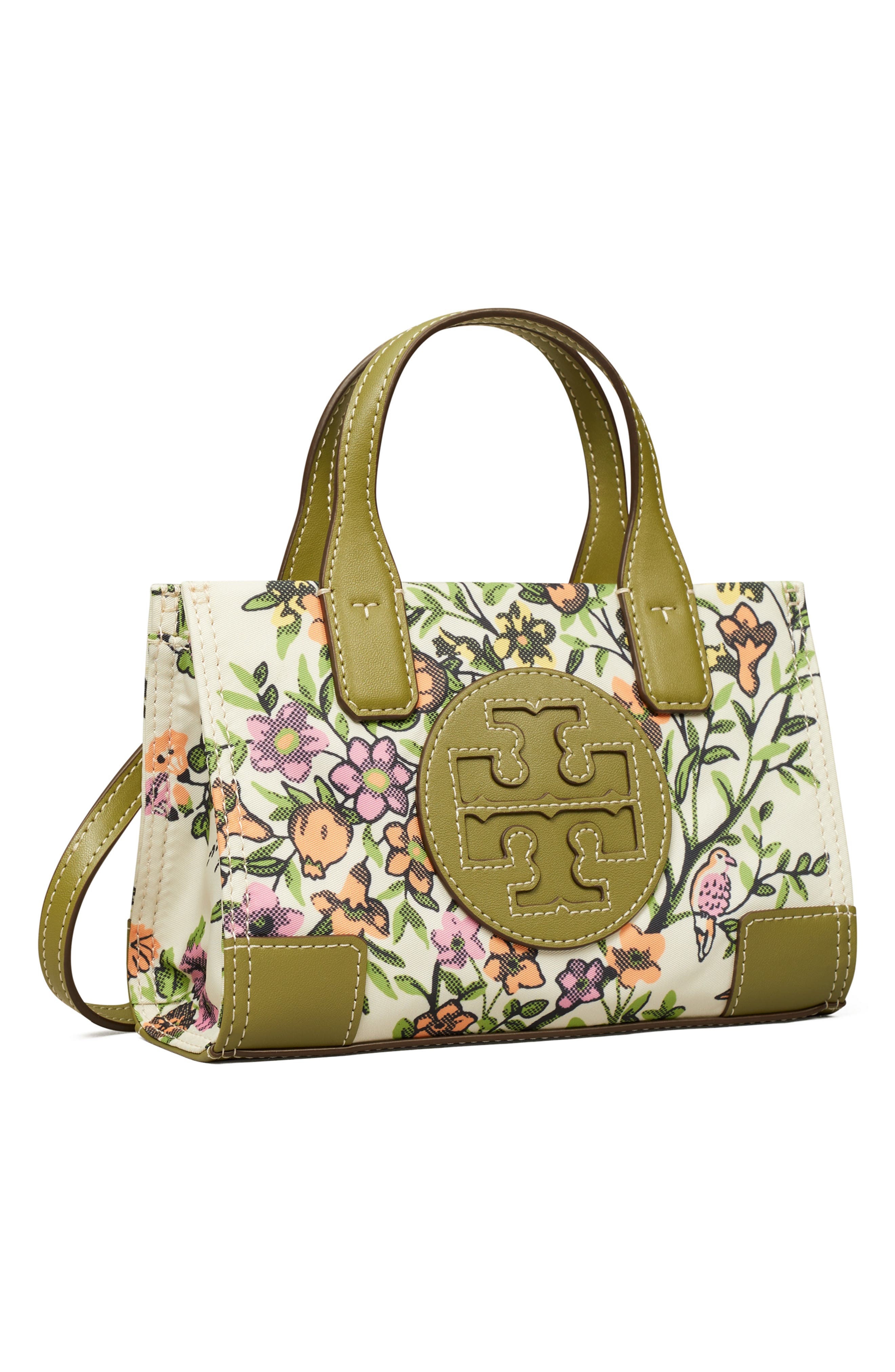 Tory Burch Ella Floral Print Micro Tote, Alternate, color, 