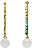 RIVKA FRIEDMAN Cubic Zirconia & Faux Pearl Drop Earrings