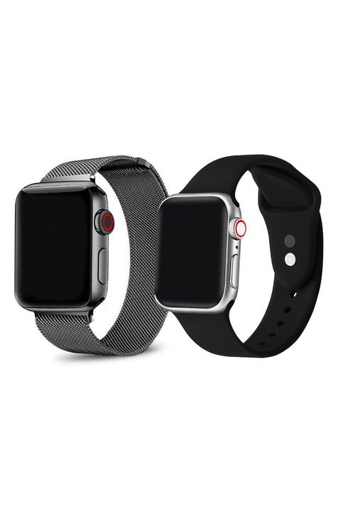 Assorted 2-Pack Silicone & Stainless Steel Apple Watch® Watchbands