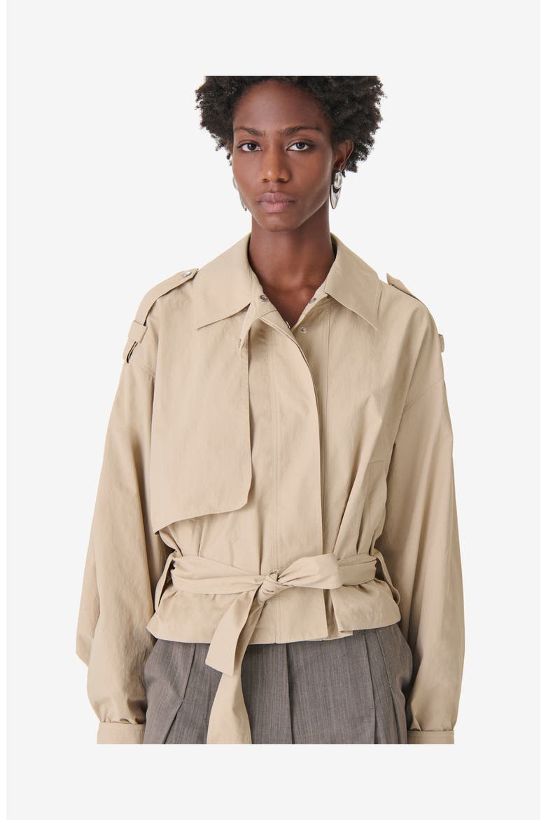 Zynia Cropped Trench Jacket, Alternate, color, Sea Shell