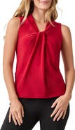 KASPER Sleeveless Knot Front Jersey Top