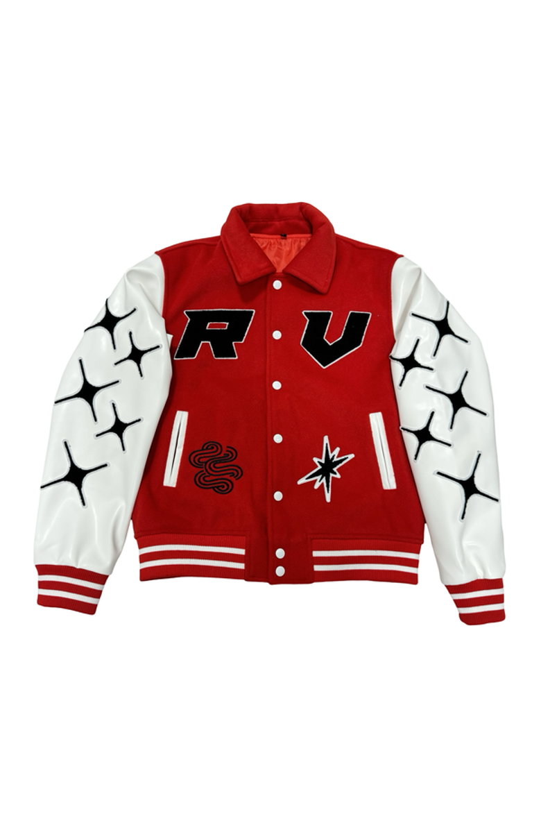 RETROVERT Rebirth Varsity Jacket, Main, color, Red