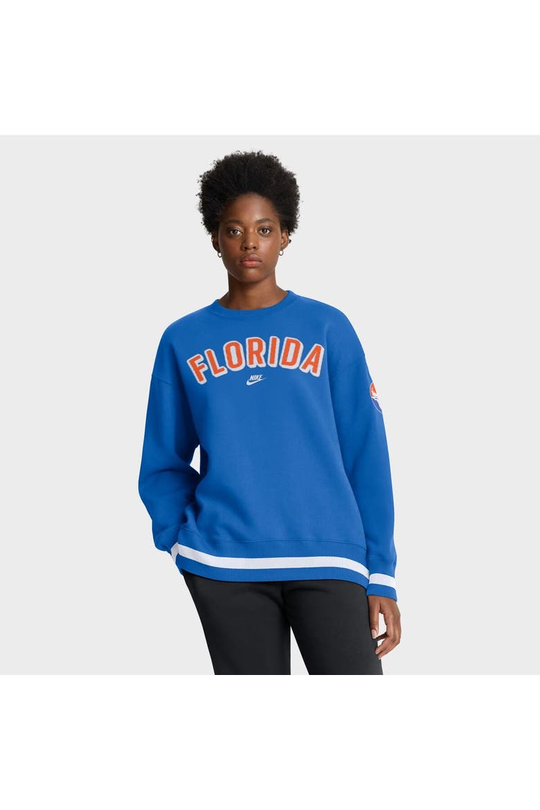 Women's Nike Royal Florida Gators Oversized Legacy Phoenix Sweatshirt, Main, color, Royal