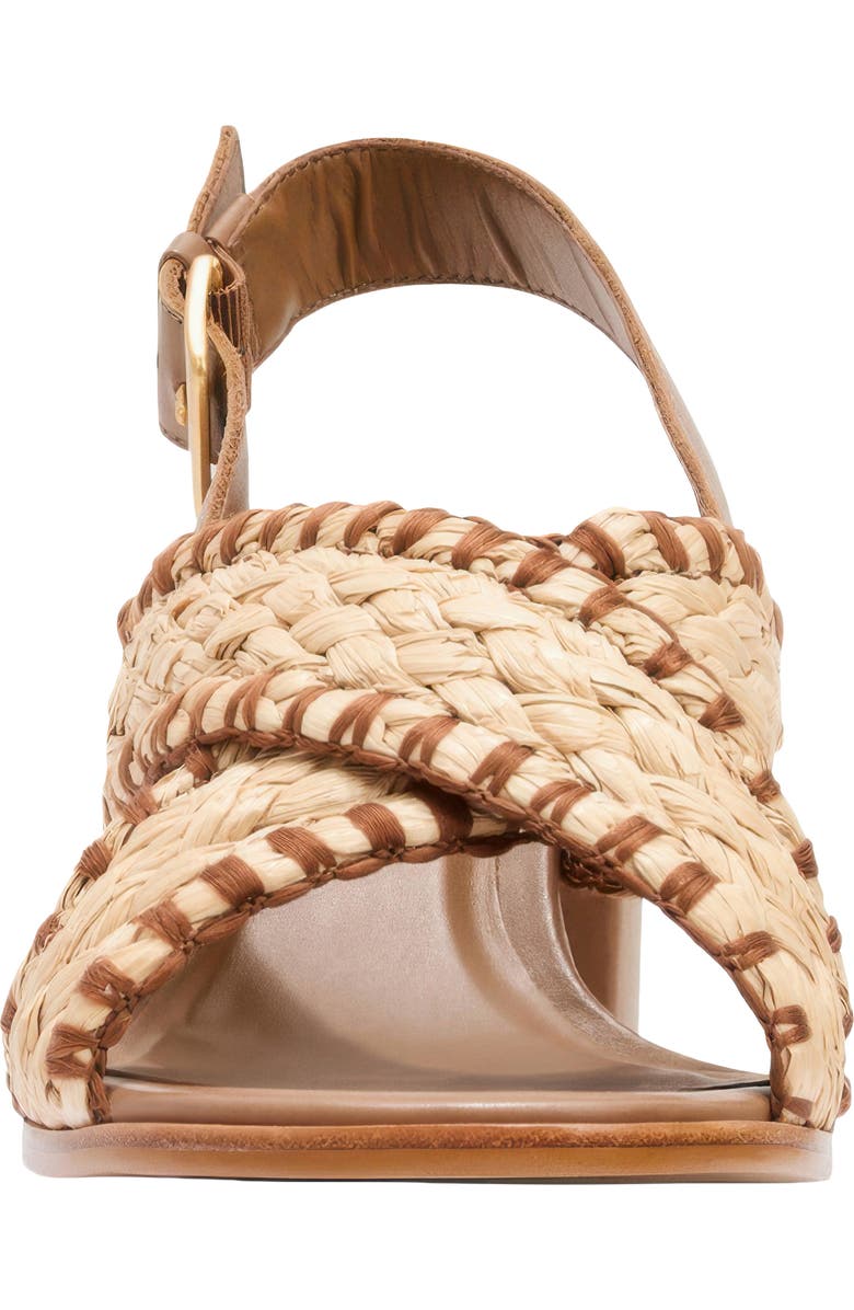 André Assous Hazel Raffia Slingback Sandal, Alternate, color, Cognac/ Natural