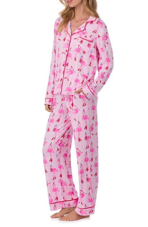 Room Service Pjs Long Sleeve Print Pajamas In Pink