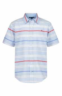 Tommy Hilfiger Kids' American Stripe Short Sleeve Button-Up Shirt