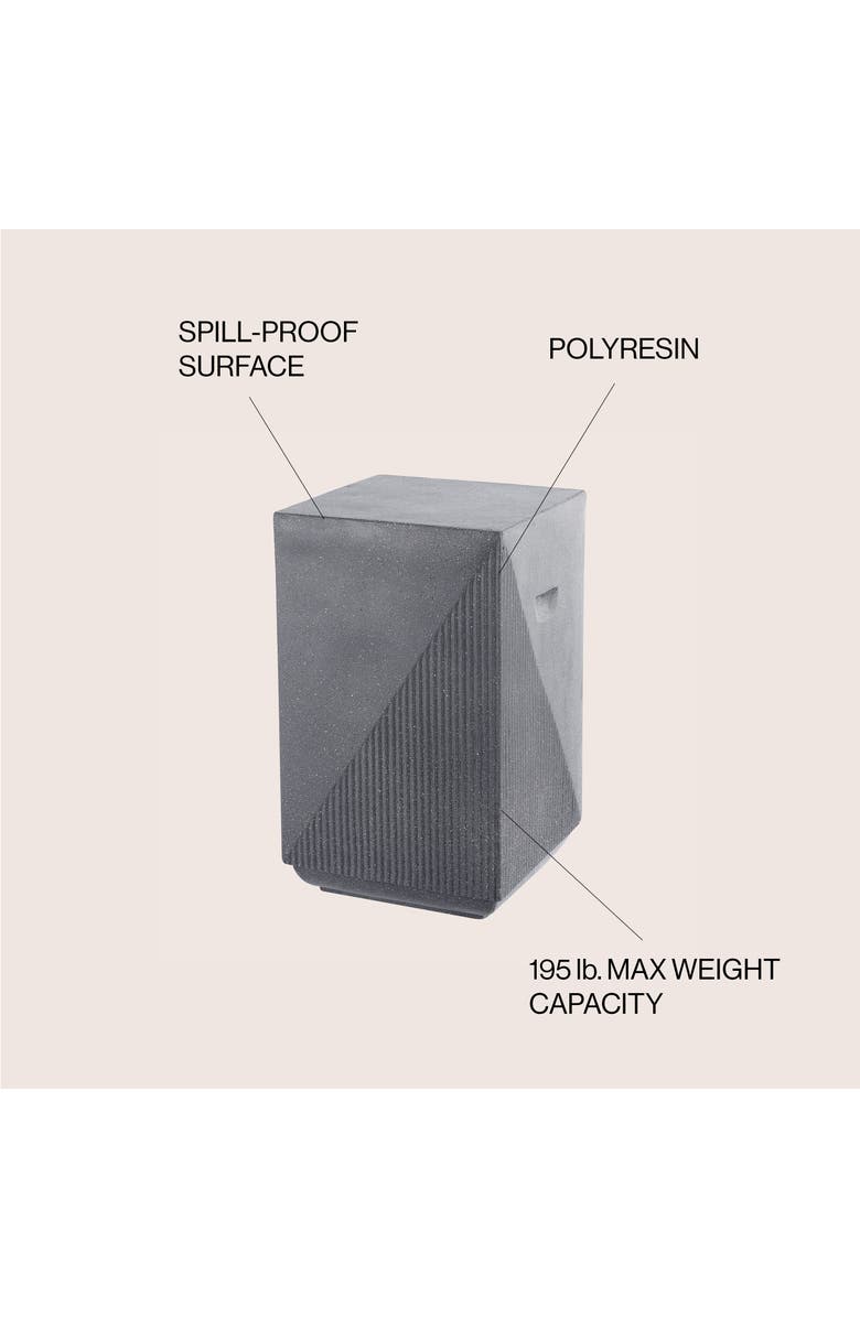 JONATHAN Y Adrian 20.75" Contemporary Minimalist Square Indoor/Outdoor Accent Table, Alternate, color, Gray Terrazzo