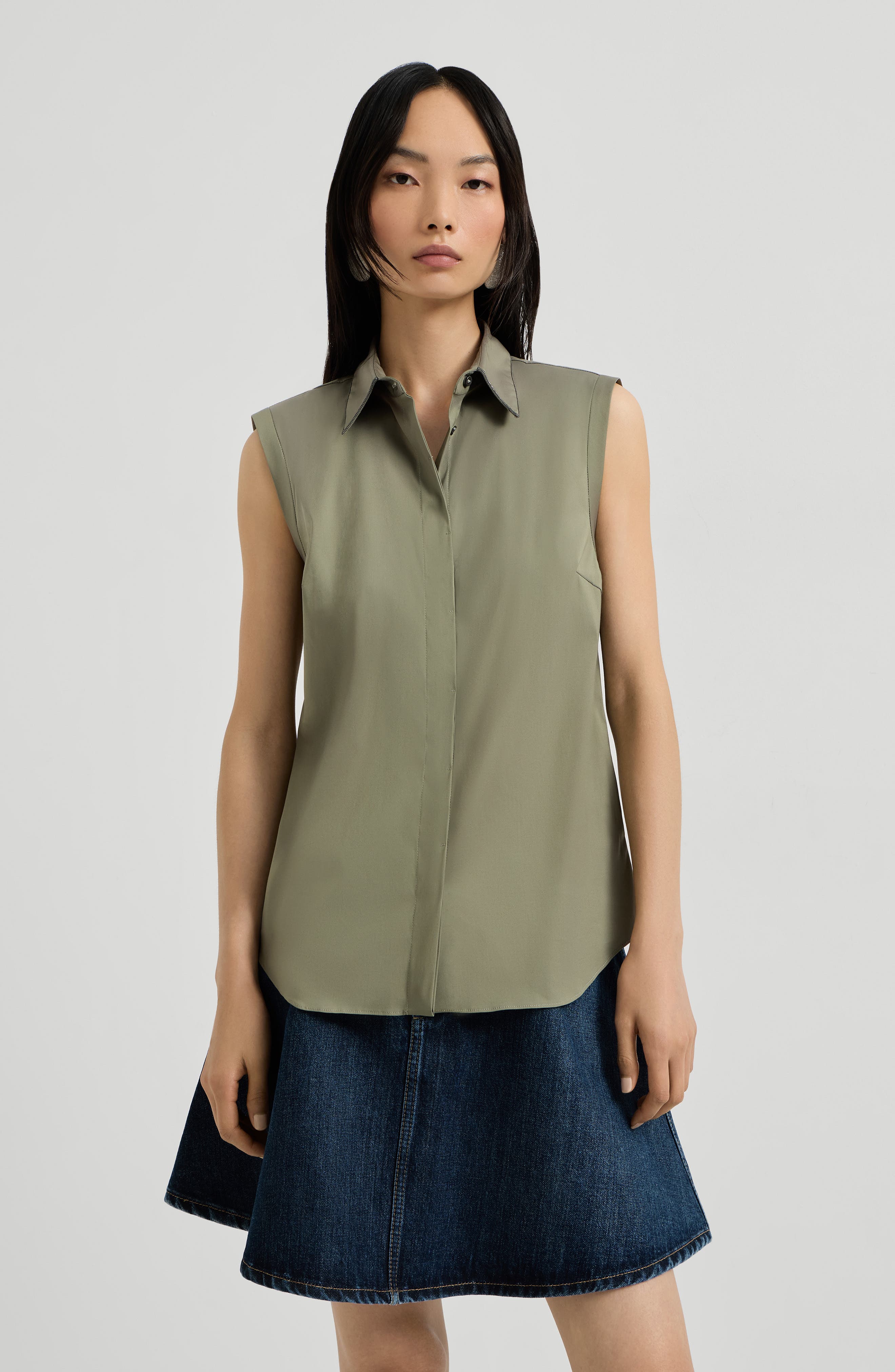 Stretch poplin shirt - image 3