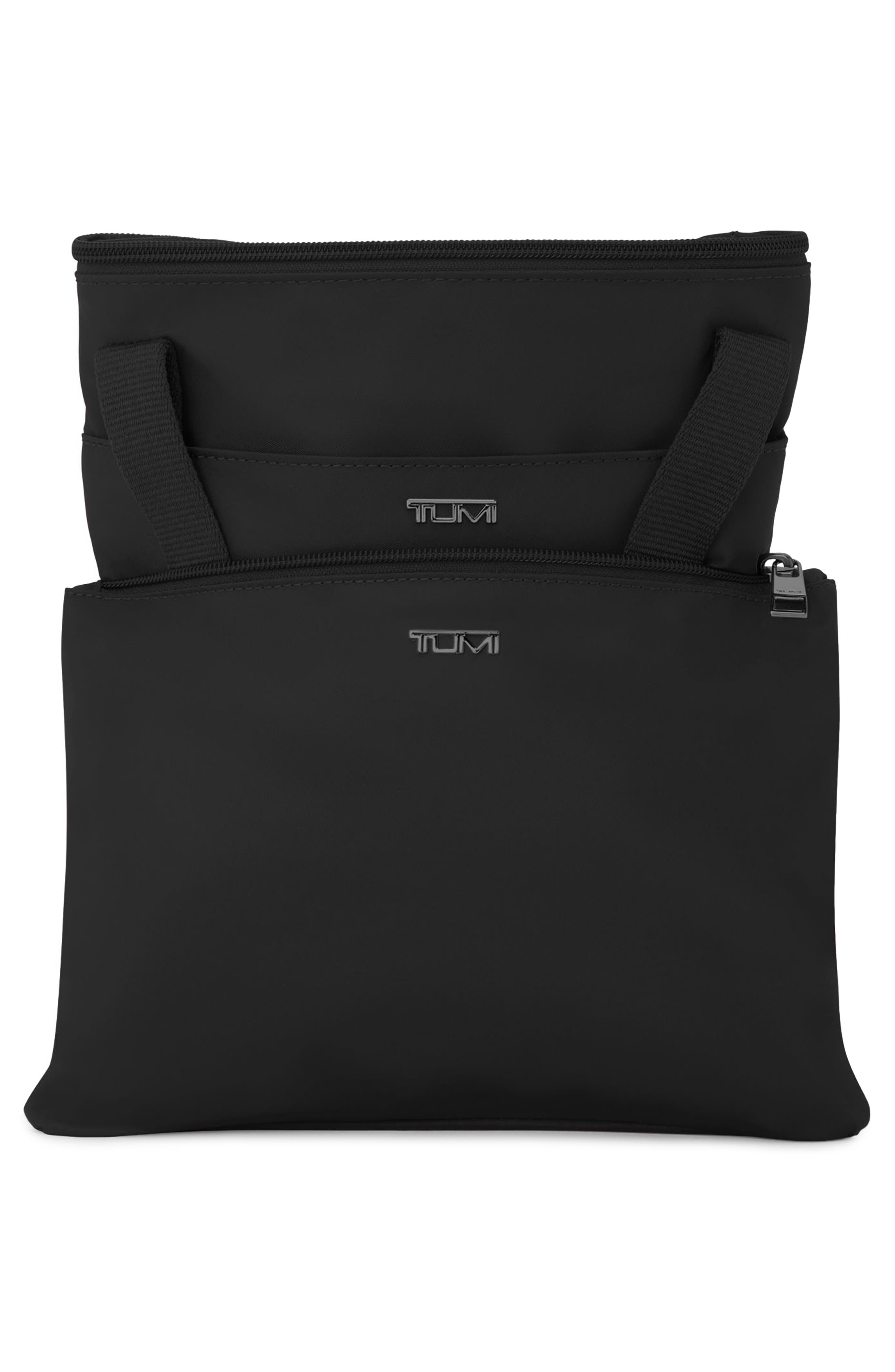 Voyageur Just in Case Packable Nylon Tote, Alternate, color, BLACK/ GUNMETAL