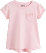 NEXT Kids' Daisy Embroidered Cotton Pocket T-Shirt