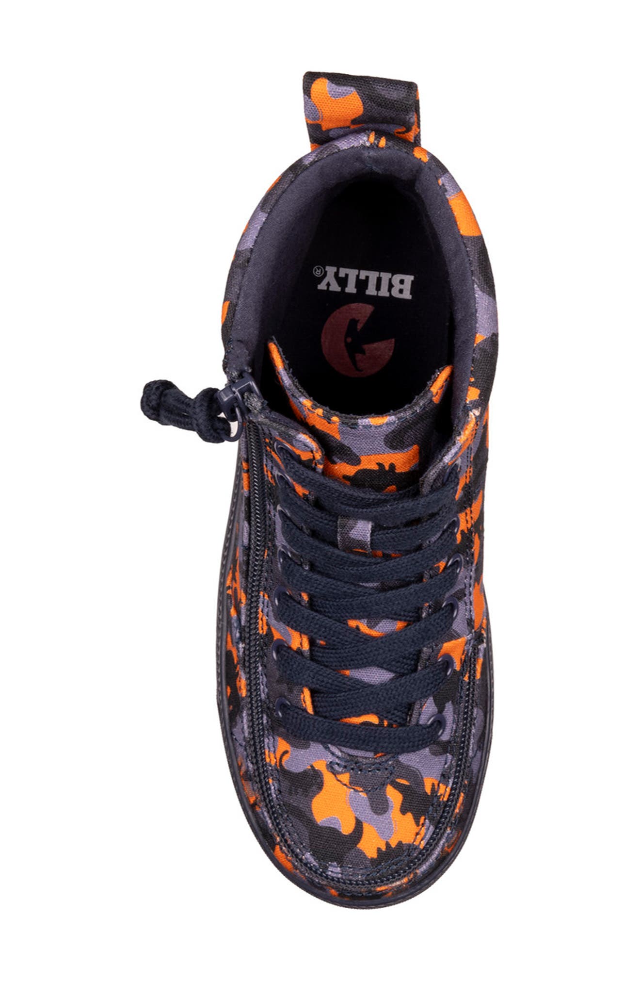 BILLY Footwear Kids' Dino Canvas High Top Sneaker, Alternate, color, Orange Dino