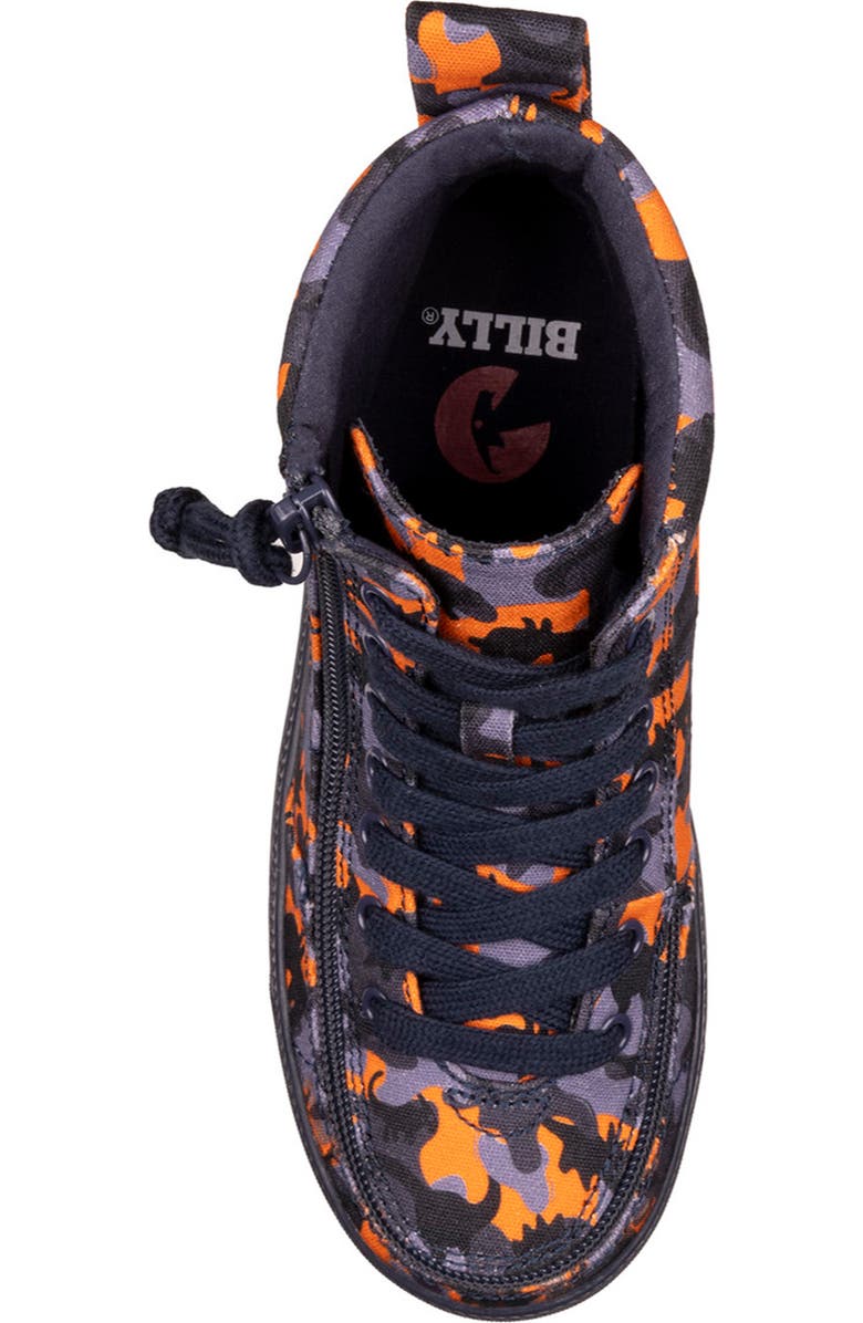 BILLY Footwear Kids' Dino Canvas High Top Sneaker, Alternate, color, Orange Dino