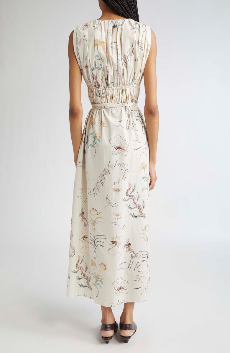 Altuzarra Fie Figurative Tattoo Print Midi Dress, Alternate, color, Ivory Tattoo Allover