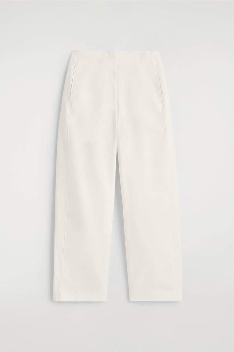 Pima Cotton Barrel-Leg Pants, Alternate, color, WHITE