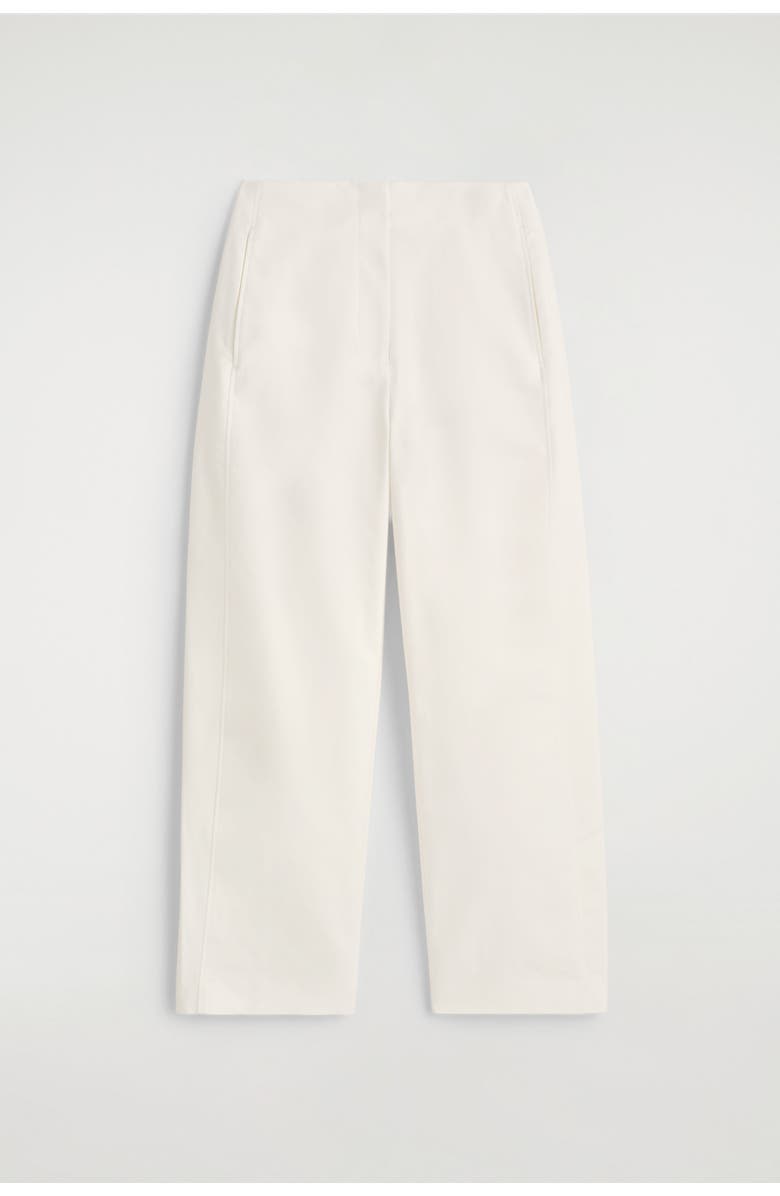 COS Pima Cotton Barrel-Leg Pants, Alternate, color, White