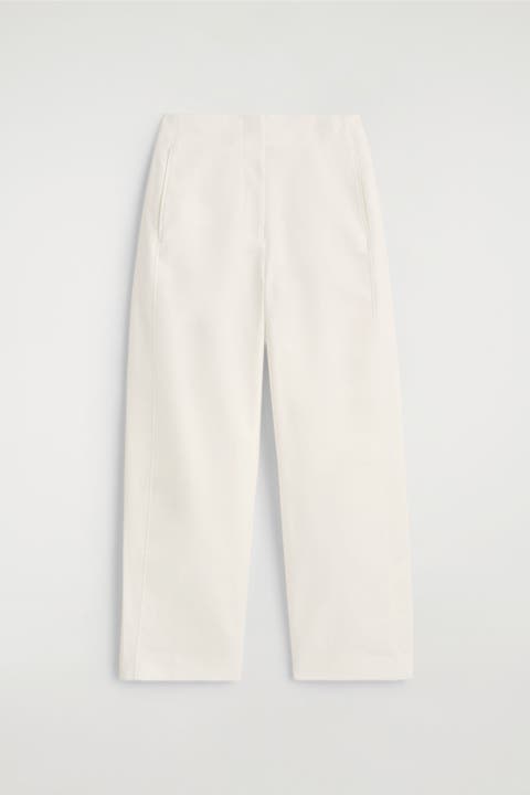 Pima Cotton Barrel-Leg Pants