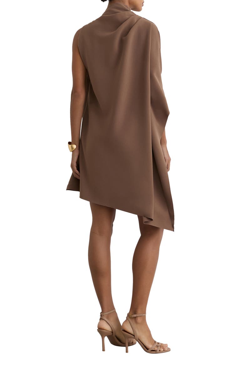 Ellery One-Shoulder Crepe Minidress, Alternate, color, TAUPE BROWN