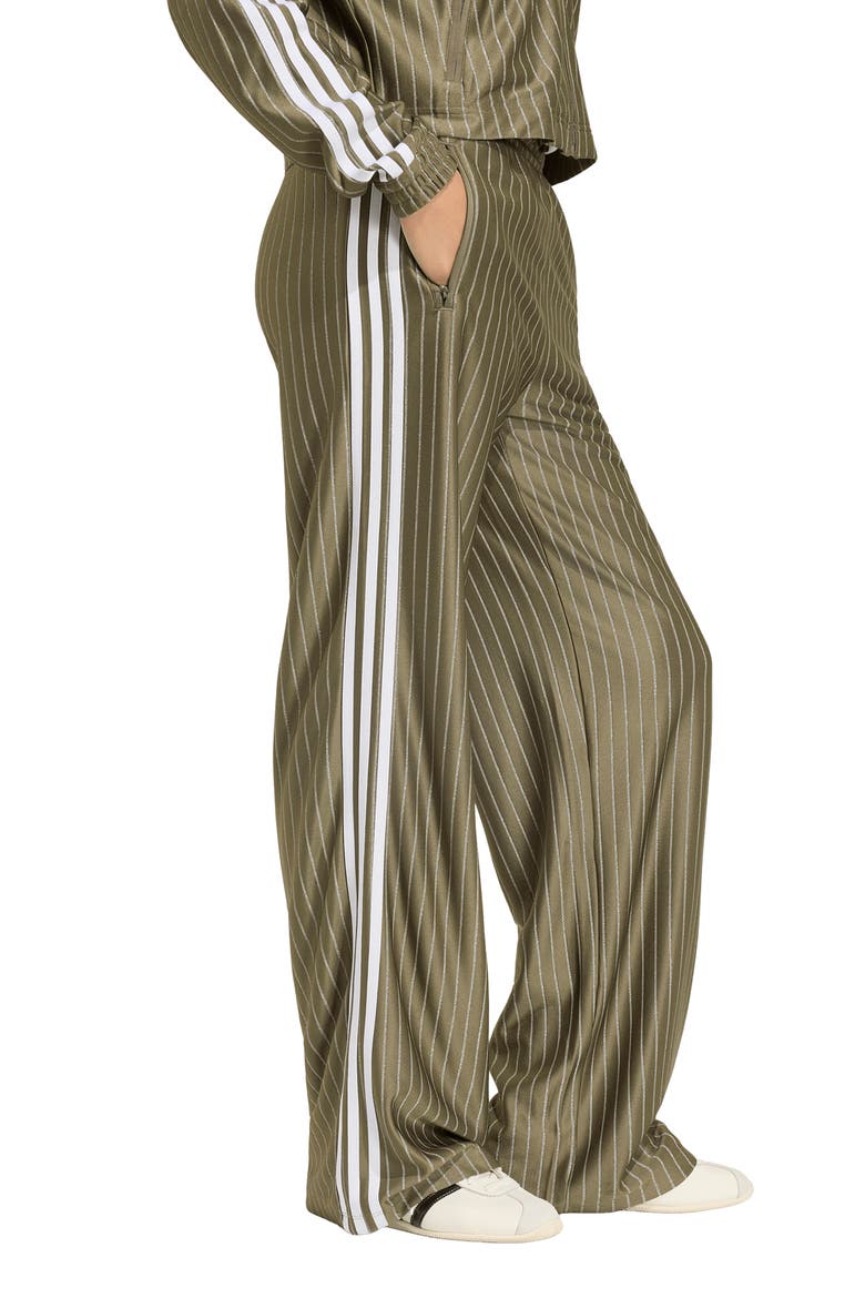 Pinstripe Wide Leg Track Pants (Women) | Nordstrom