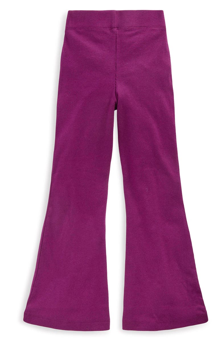 Mini Boden Kids' Rib Knit Flare Leggings, Alternate, color, Purple