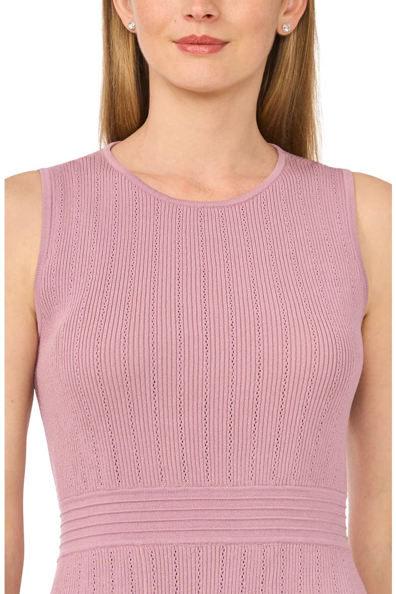 Sleeveless Pointelle A-Line Sweater Dress, Alternate, color, ORCHID