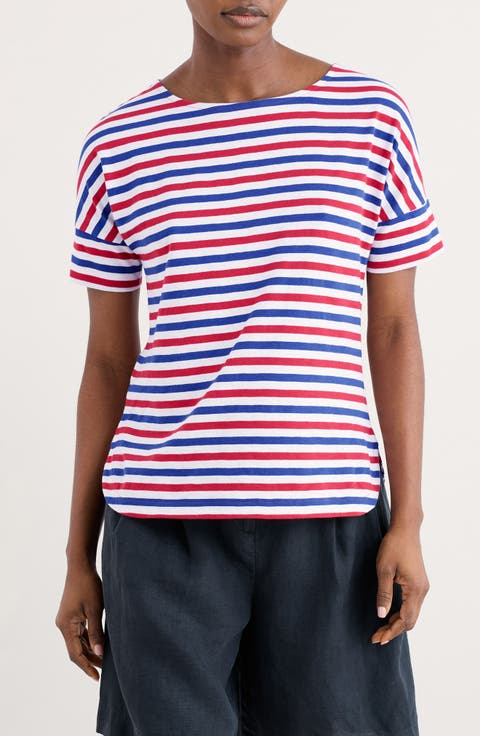 Bryher View Stripe Organic Cotton T-Shirt