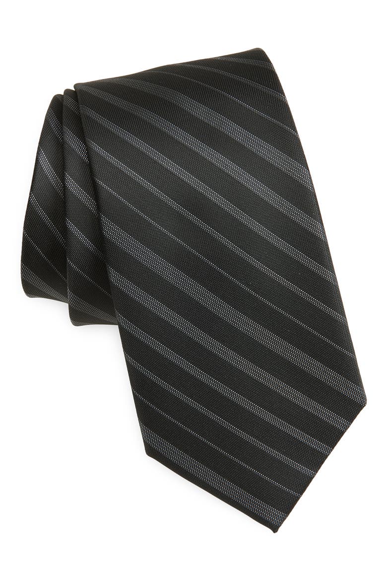 Sawyer Stripe Tie, Main, color, BLACK