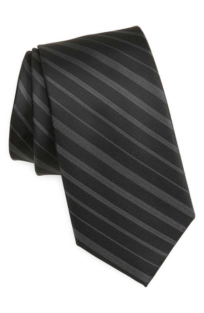 Calvin Klein Sawyer Stripe Tie, Main, color, Black