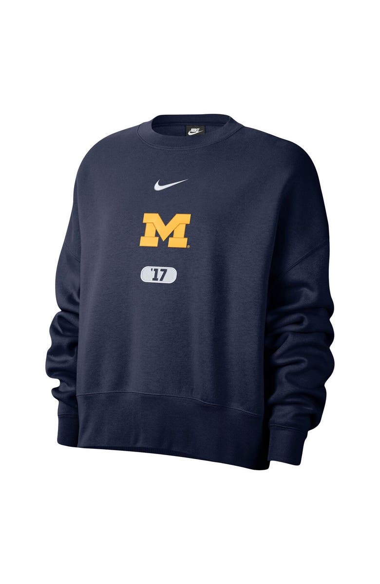 Nike Women's Nike Navy Michigan Wolverines Vault Every Day Fleece Pullover Sweatshirt, Alternate, color, 