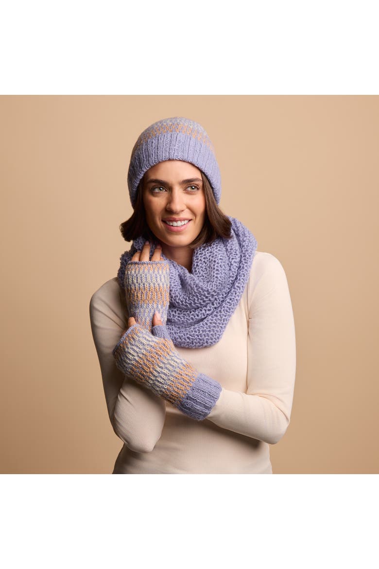 Women's Artisan Hand-Knit Adirondack Winter Wool Half Mitten, Alternate, color, Wren