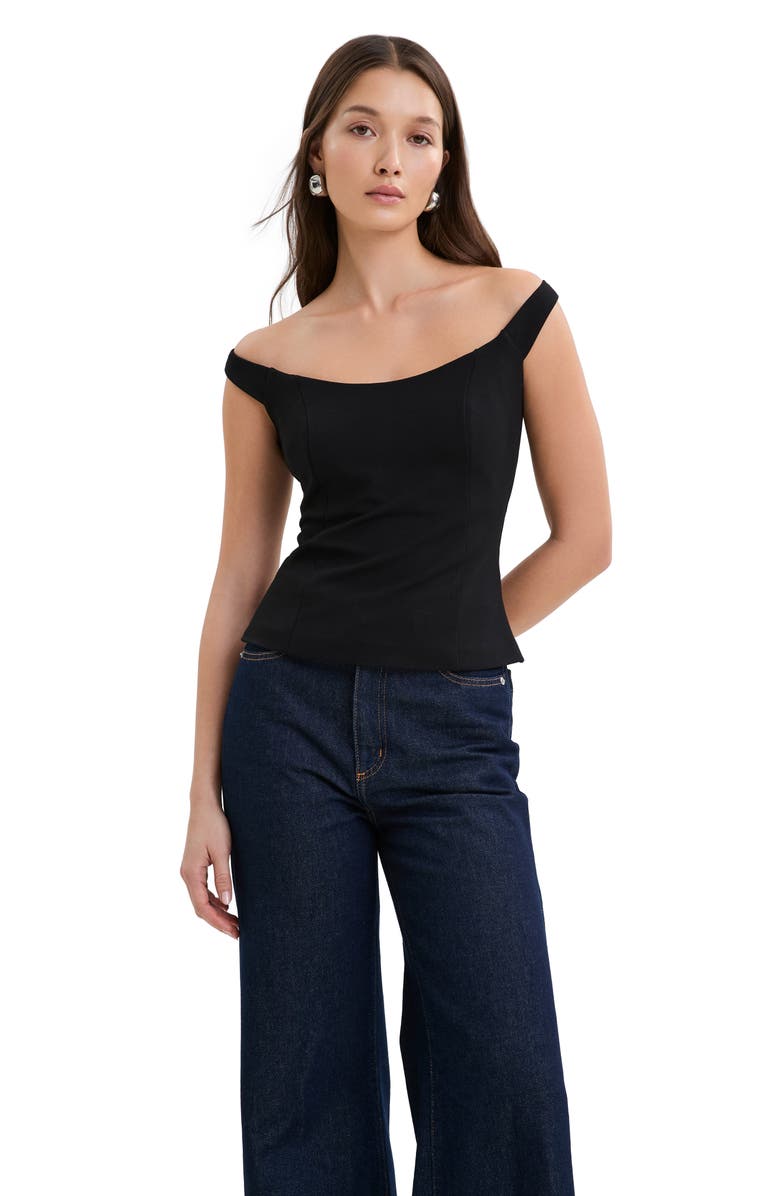 Marcella Eliana Off the Shoulder Top, Alternate, color, Black