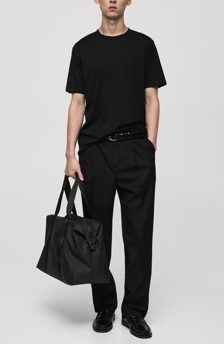 MANGO Regular Fit Cotton T-Shirt, Alternate, color, Black