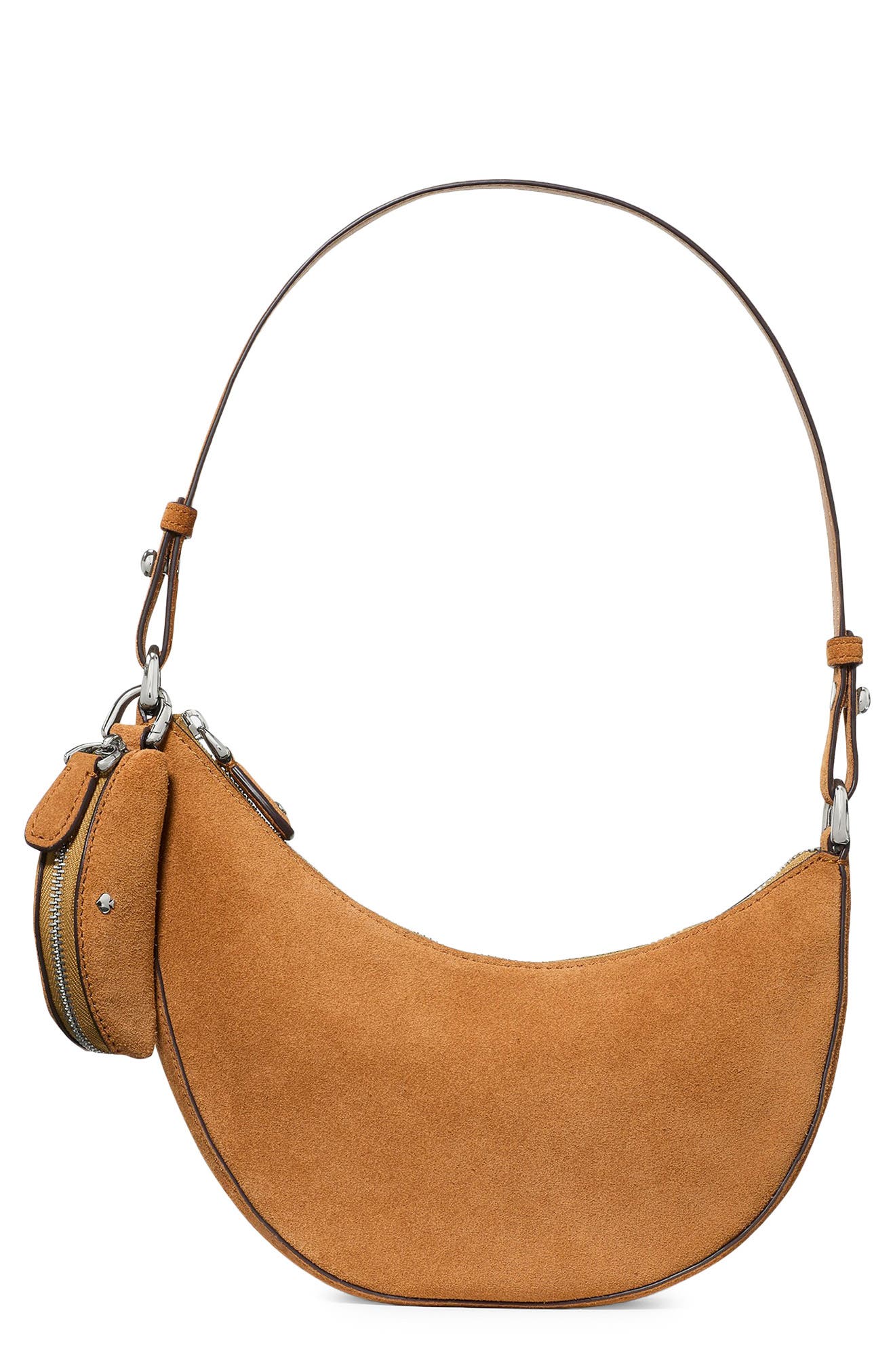 Kate Spade New York mini duo suede crossbody bag, Main, color, Garden Soil