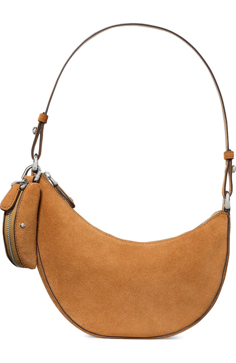 Kate Spade New York mini duo suede crossbody bag, Main, color, Garden Soil