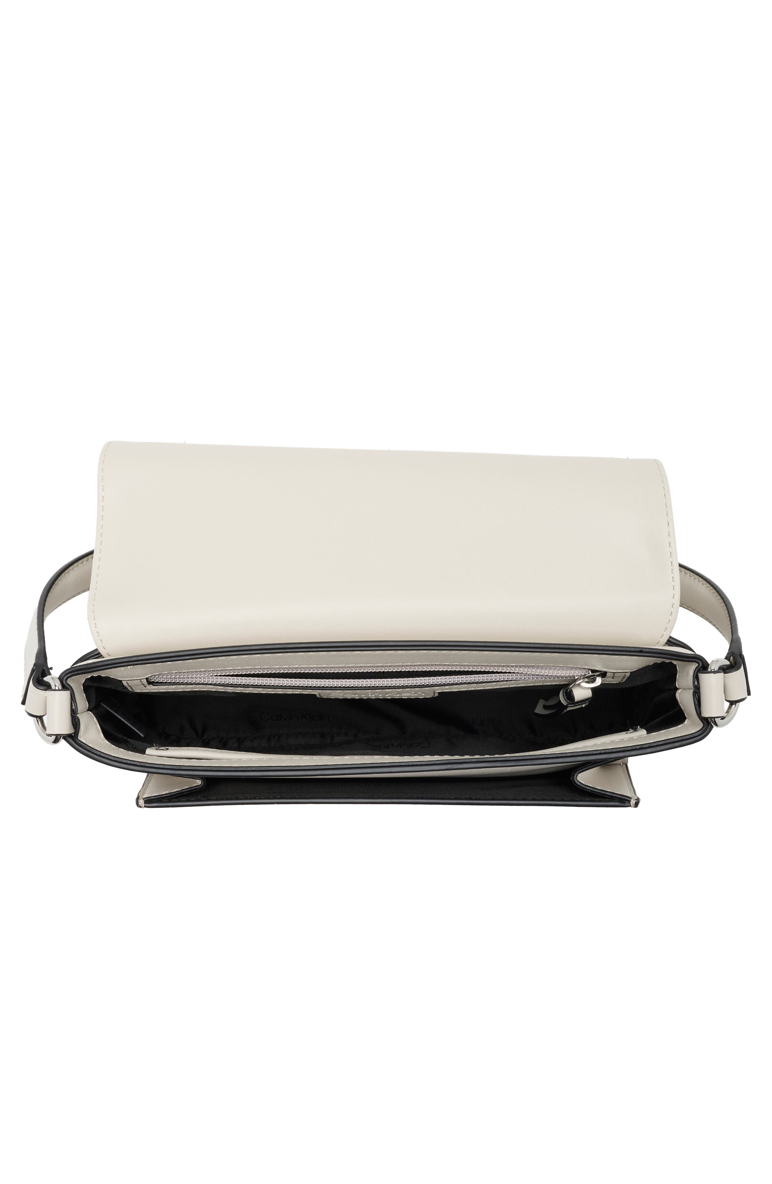 Calvin Klein Alia Croc Embossed Shoulder Bag, Alternate, color, Beach Pebble