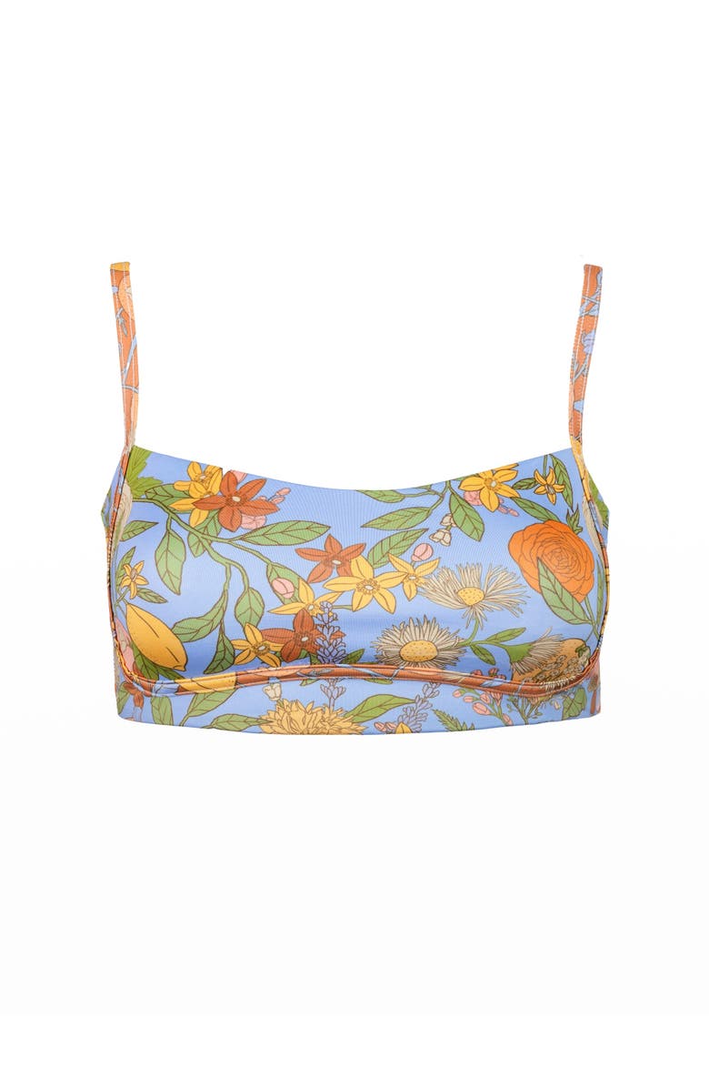 Kitty and Vibe Bandeau With Piping Bikini Top, Alternate, color, Aurelia