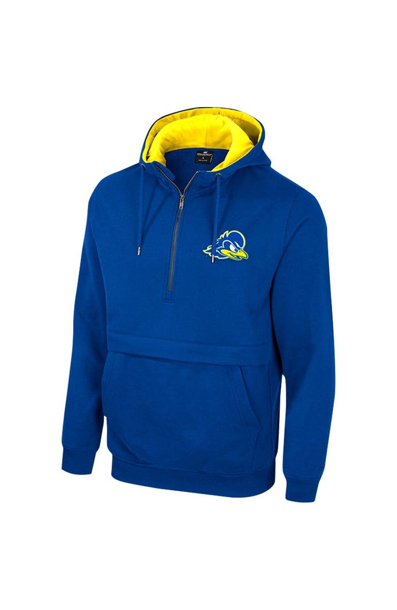 COLOSSEUM Men's Colosseum Royal Delaware Fightin' Blue Hens Team Half-Zip Pullover Hoodie, Alternate, color, Royal