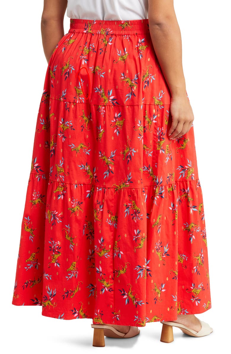 Leota Evalyn Floral Organic Cotton Maxi Skirt, Alternate, color,