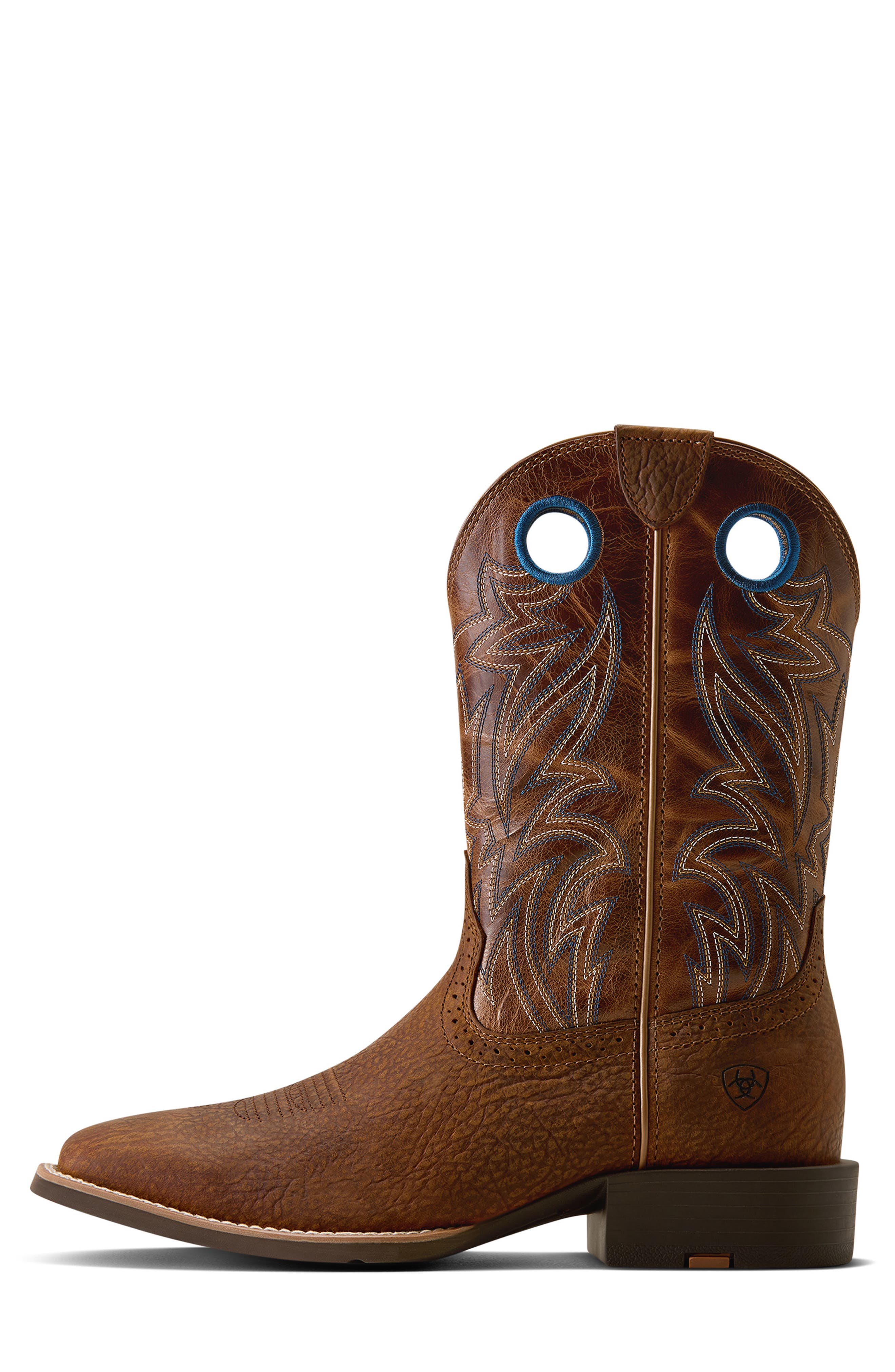 Sport Sidebet Wide Square Toe Western Boot, Alternate, color, TOASTED GRAIN