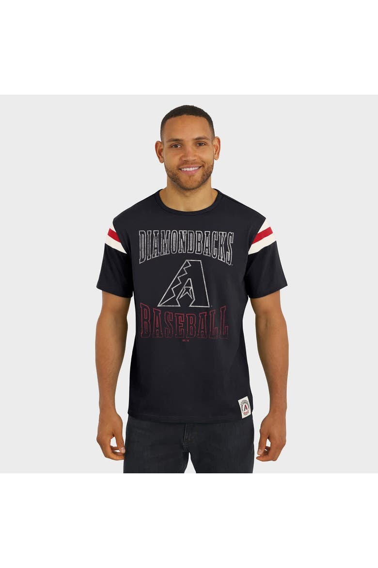 Men's Darius Rucker Collection by Fanatics Black Arizona Diamondbacks Distressed Sleeve Stripe T-Shirt, Alternate, color, Black