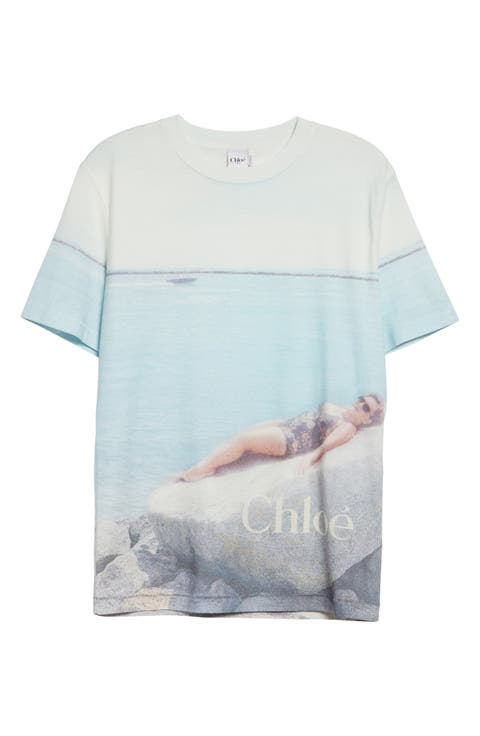 Picture Print Cotton Jersey T-Shirt