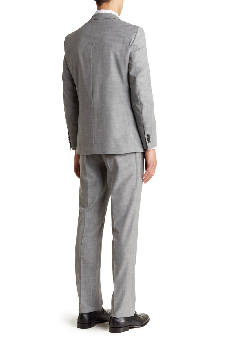 Classic Fit Light Grey Grid Print Wool Blend Suit, Alternate, color, LIGHT GREY
