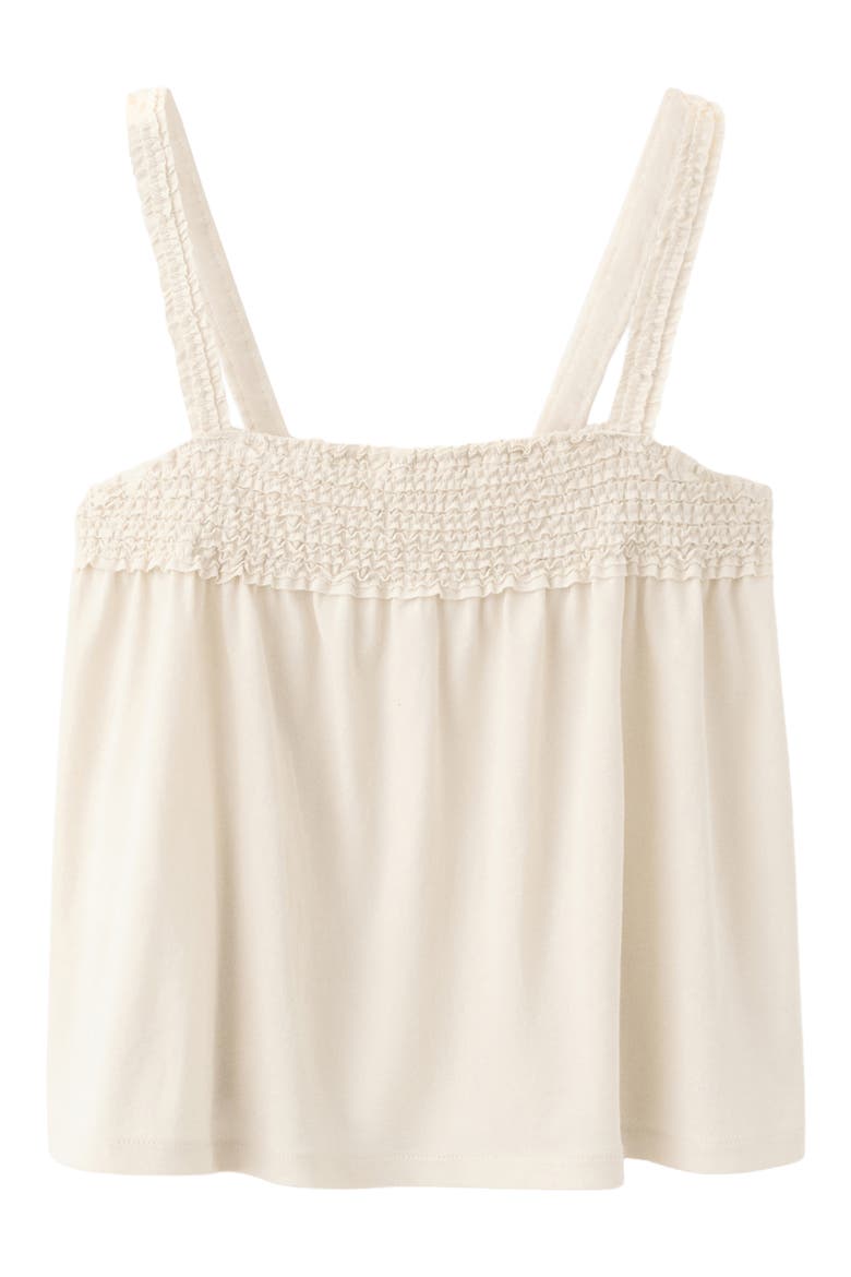 Terry Cotton Smocked Top, Main, color, ECRU